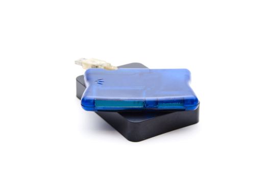 Blue Card Reader with External Hard Drive Disk