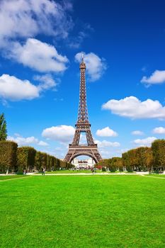 Beautiful view of famous Eiffel Tower in Paris, France