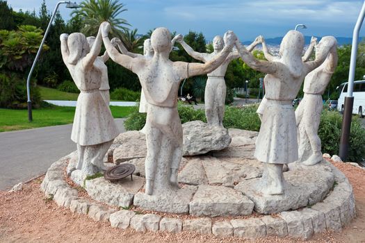 Sardana Dance Statue in Parc de Montjuic, Barcelona,  Spain