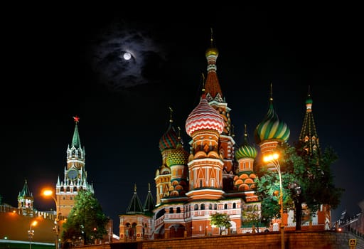 View of the Moscow Kremlin at night