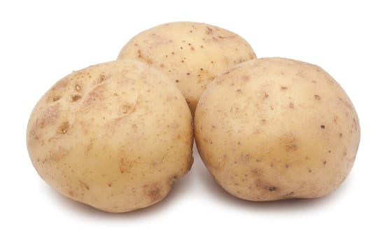 New fresh potatoes isolated on white background