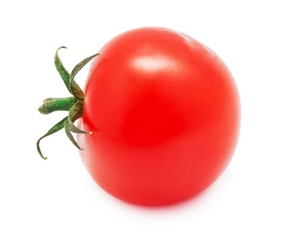 Red tasty tomato isolated on white background