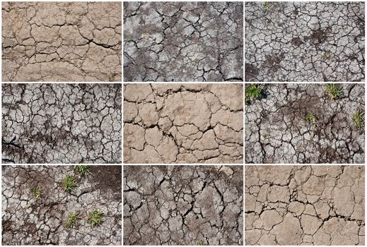 Land with dry cracked ground texture background