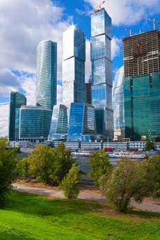 Modern scyscrapers of Moscow city business center