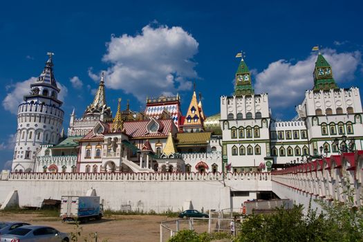 Beautiful view of kremlin in Izmailovo, Moscow, Russia