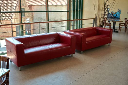 Modern style office clinic waiting room reception                               