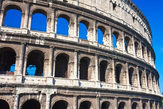 Beautiful view of famous ancient Colosseum in Rome, Italy