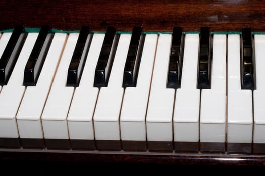 Beautiful close up photo of piano keys