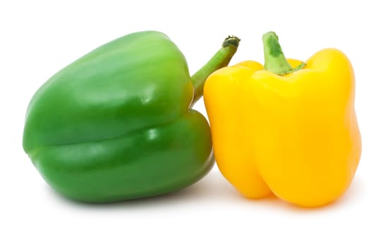 Fresh bell peppers isolated on white background