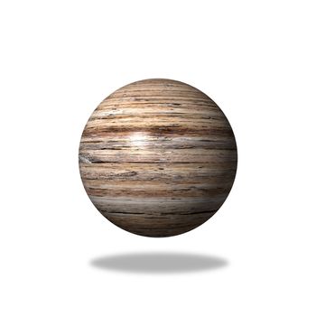 Abstract wooden globe with a wood background.