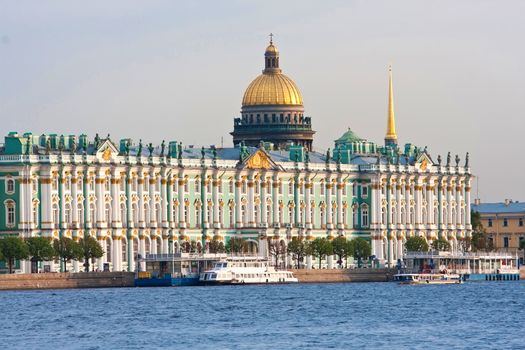 Beatiful view Neva river in Saint Petersburg, Russia