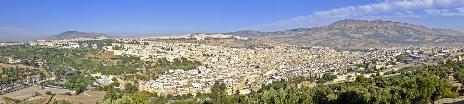 Panorama from the city Fes in Morocco Africa