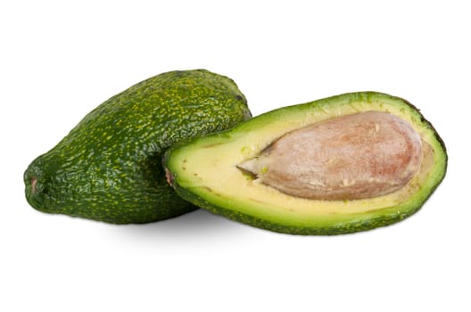 Fresh avocado isolated on white background with clipping path