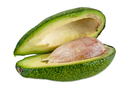 Fresh avocado isolated on white background with clipping path