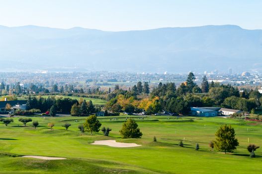 Orchard Greens Golf Course with Kelowna in the background