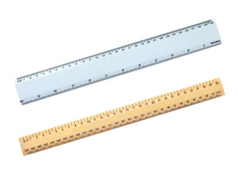 Rulers isolated against a plainwhite background