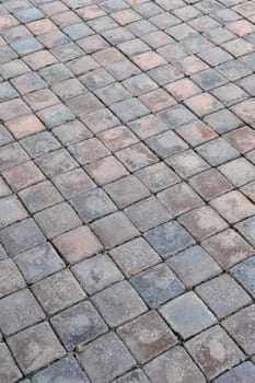 A close up of outdoor brick paving