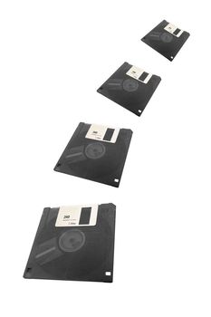 A computer floppy disk isolated on a white background