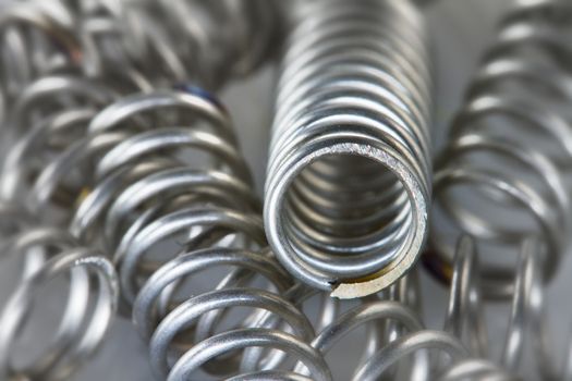 Close up of steel spring