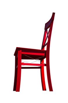 The old chair in red vibrant color