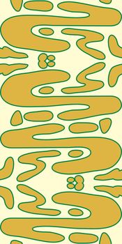 Seamless wallpaper pattern of yellow organic shapes