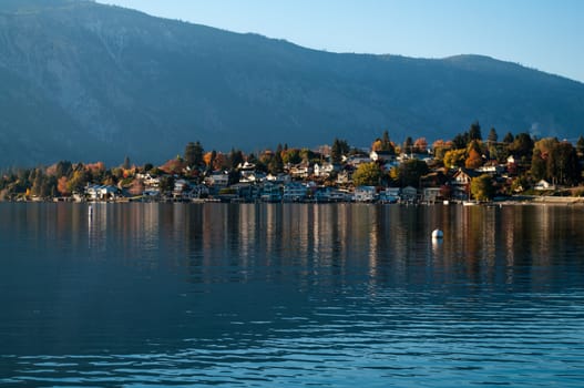 A view of Manson on Lake Chelan at Sun Rise