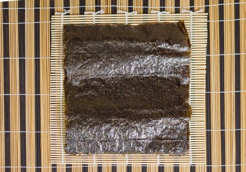 Nori seaweed sheet ready to make japanese sushi rolls