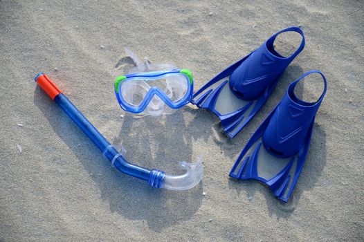 Swimming gear isolated against a white background