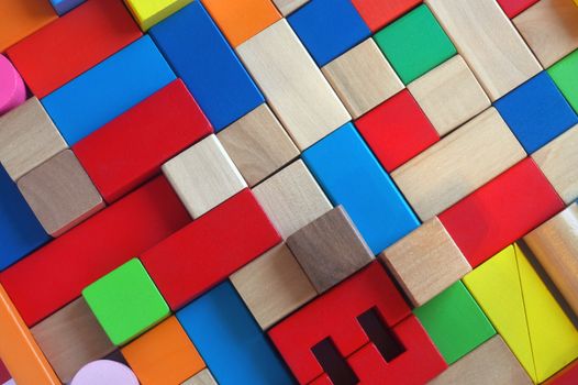 Wooden color blocks as a background
