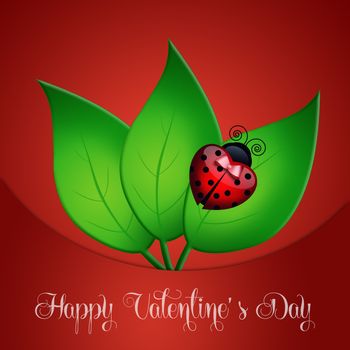 ladybug with heart for Valentine's Day