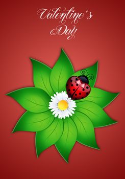 ladybug with heart for Valentine's Day
