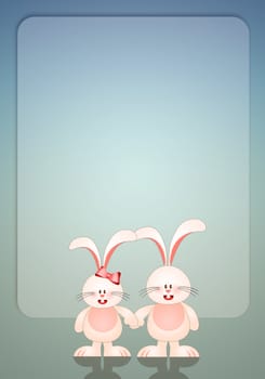 Two bunnies in love