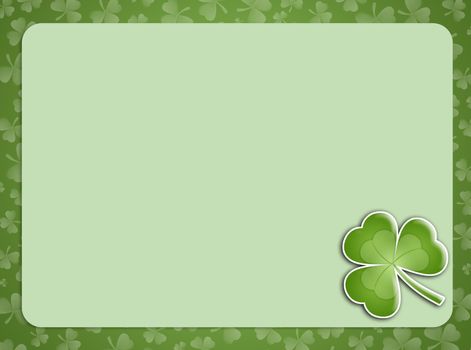 St. Patrick's Day on green background with clovers