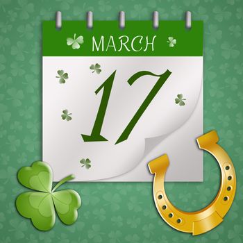 Horseshoe with clover for St. Patrick's Day