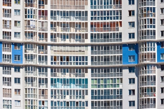 Beautiful facade view of modern apartment building