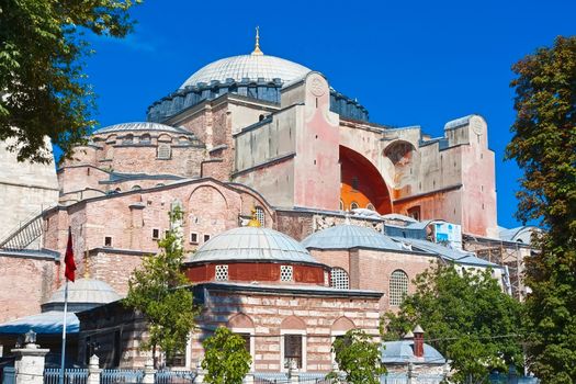 Beautiful view of Hagia Sophia in Istanbul, Turkey