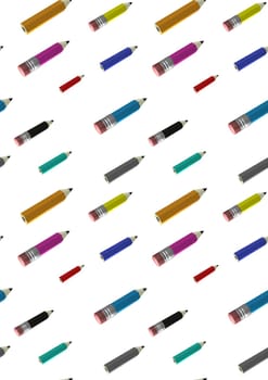 Seamless background containing many colorful pencils