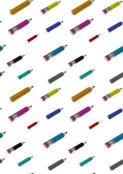 Seamless background containing many colorful pencils