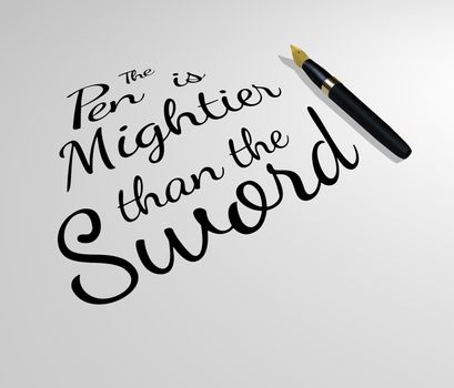 Illustration of a famous quote with a pen