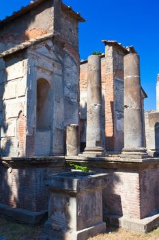 Famous ruins of ancient town in Pompeii, Italy