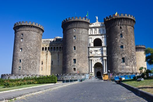 Medieval castle of Maschio Angioino - Castel Nuovo, Naples, Italy.