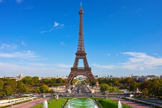 Beautiful view of famous Eiffel Tower in Paris, France