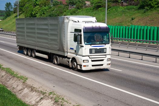 Beautiful photo of big truck on highway