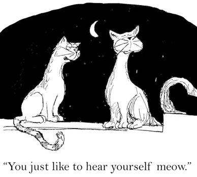 "You just like to hear yourself meow."