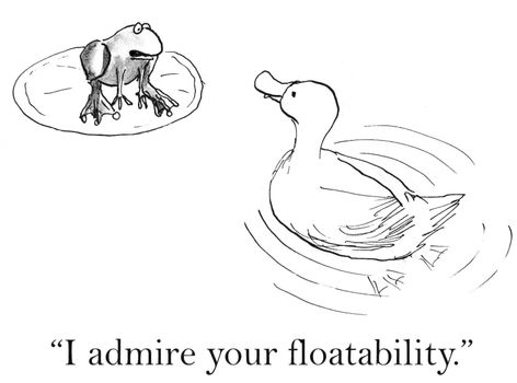 "I admire your floatability."