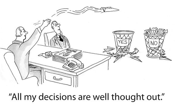 "All my decisions are well thought out."  (Yes and No buckets)