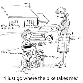 "I just go where the bike takes me."