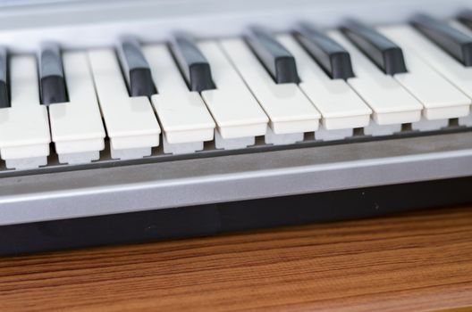 close up on piano key