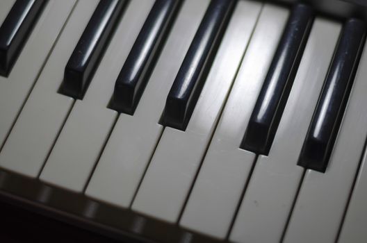 close up on piano key