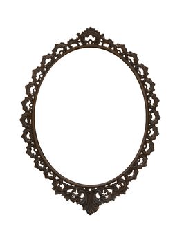 A vintage metal frame isolated on a white background